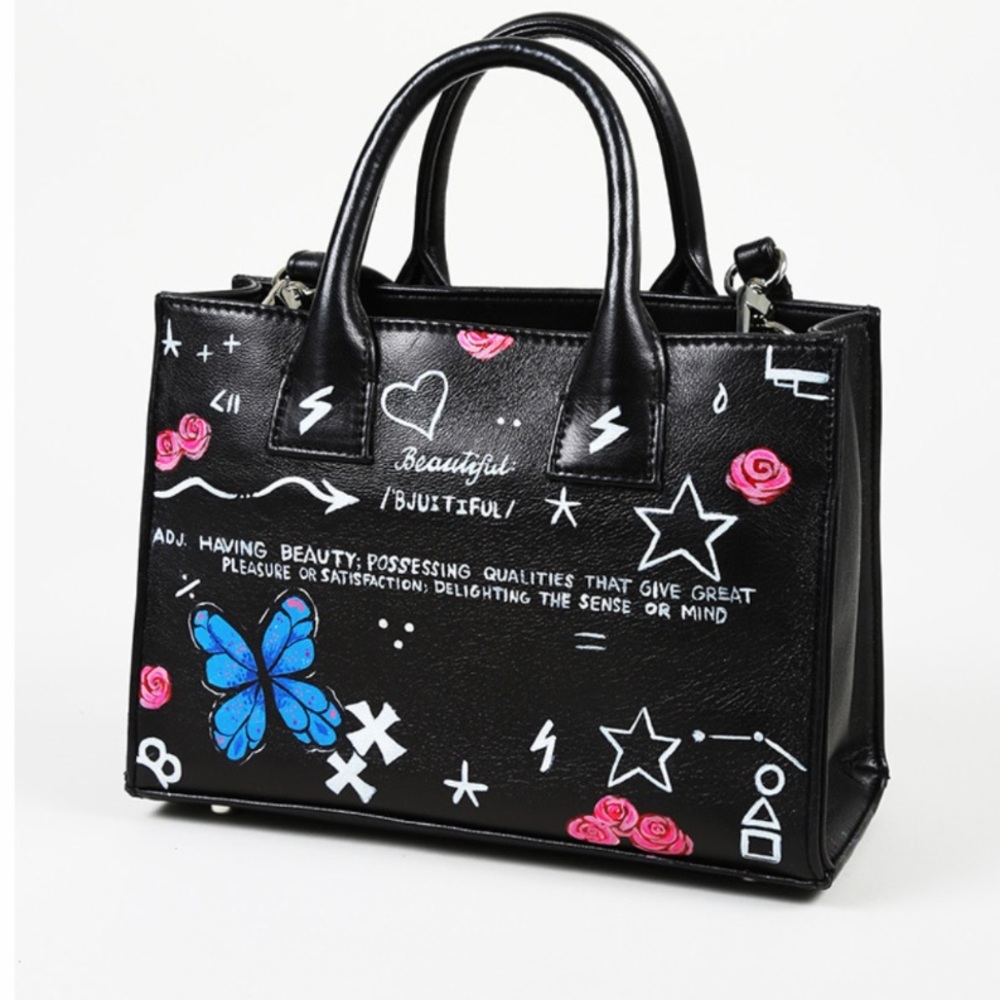Elisabeth Weinstock Hand Painted Leather Satchel - Picture 3 of 16